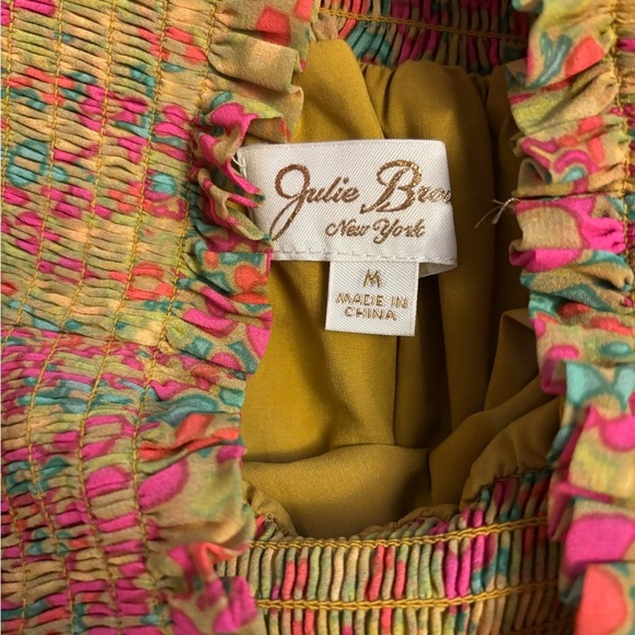 JB by Julie Brown Tiered Yellow and Pink Mini Skirt - Picture 3 of 4